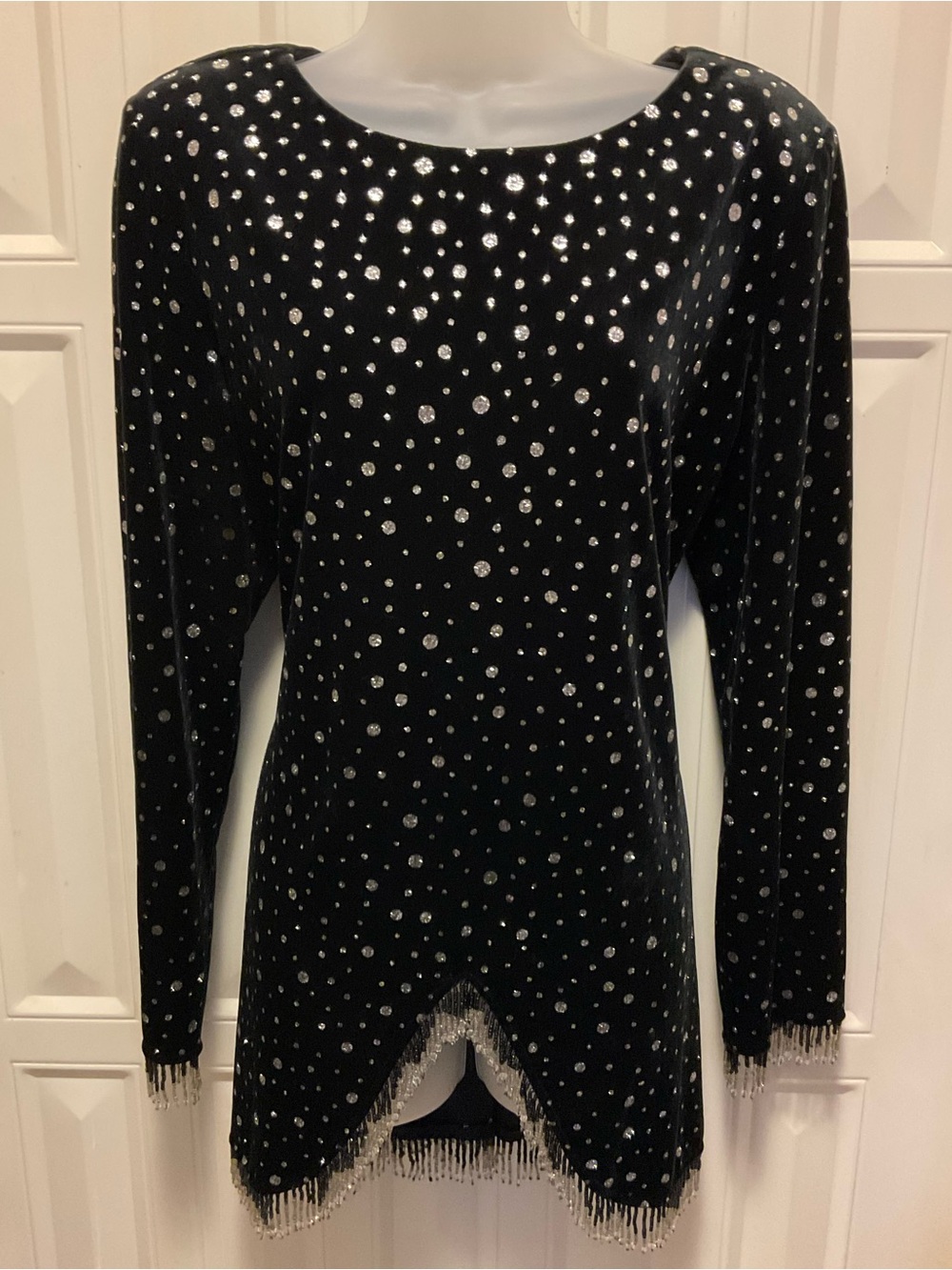 Vintage Essence By Mail Velvet Glitter Beaded Formal Tunic